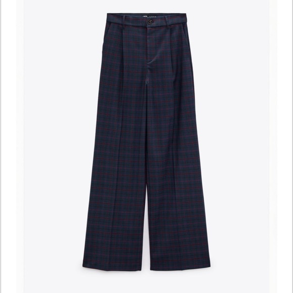 Zara Pants - NWT Zara full length blue plaid dress pants